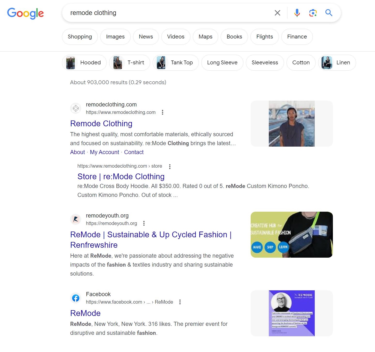 #1 Google Ranking Remode Clothing Brand Full Website Redesign Rich Results